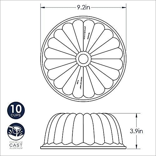 Nordic Ware Elegant Party Bundt Pan, 22.3 x 9.3 cm, Gold - CookCave