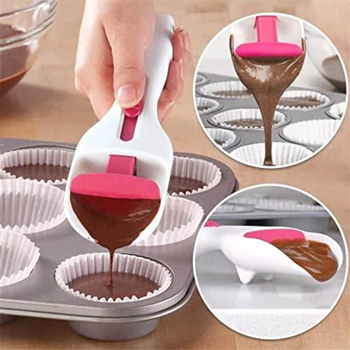 Cake Batter Distribution Scoop, Kitchen flour paste Dispenser scoop DIY cupcake batter scoop, One-Touch Sliding Button Dispenses Batter, Home Batter Dispenser baking tool, Dishwasher-Safe & BPA-Free - CookCave