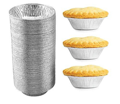 Spare Essentials 120-Pack 5 Inch Small Pie Pans, Disposable Mini Pie Tins, Aluminum Pie Pans for Baking, Storing and Reheating, Pot Pies, Tarts and Quiche - CookCave