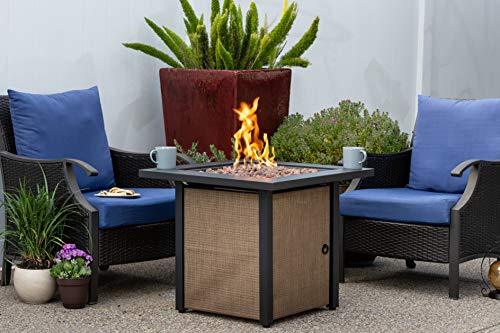 Bond Manufacturing 51846 28in Woodleaf Fire Pit, Black/Tan - CookCave