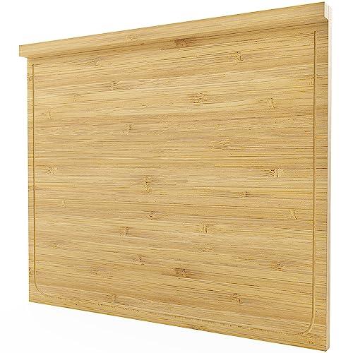 Extra Large Bamboo Cutting Board with Lip (X-Large) 21" x 18" - CookCave