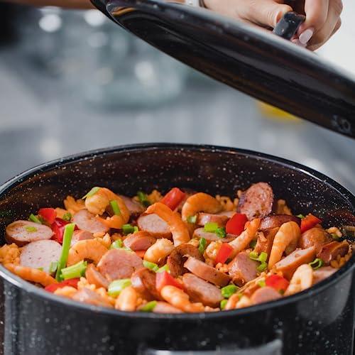 Granite Ware 15.5 Qt Steamer with Lid. Enameled steel perfect for seafood, soups or sauces. - CookCave