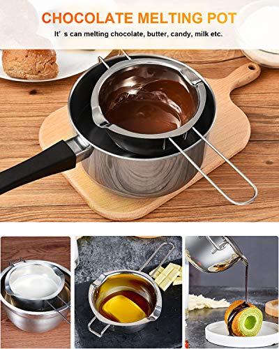 Stainless Steel Double Boiler Pot for Melting Chocolate, Candy and Candle Making (18/8 Steel, 2 Cup Capacity, 480ML) - CookCave