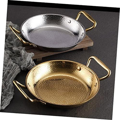 BRIGHTFUFU Double Ears Sukiyaki Restaurant Pan Paella Cooking Pan Nonstick Frying Pan Cauldron Cast Iron Paella Cooker Appetizer Plate Dish Thicken 304 Stainless Steel Anti-scalding Pan - CookCave