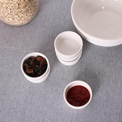 HAOTOP Mini Porcelain Ramekins 1.5 oz Set of 6,Small Ceramics Souffle Dish 30ml White - CookCave