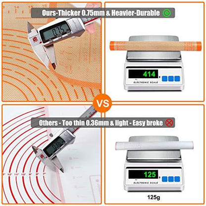 Extra Large Silicone Pastry Mat Nonstick Dough Mat with Measurement 36'' By 24'' for Fondant Mat, Kneading Mat, Dough Rolling Mat, Pie Crust Mat - CookCave