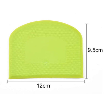 lasenersm 2 Pieces Dough Scraper Bowl Food-safe Plastic Dough Cutter Flexible Bench Multipurpose Food Scrappers for Bread Dough Cake Fondant Icing, White, Green - CookCave