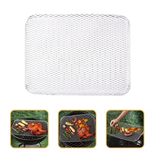 Luxshiny BBQ Grill Mesh Mat: 10Pcs Disposable Aluminum Grill Topper Broiler Net Pans Non-Stick Cooking Grid Grates Pad Baking Tools for Outdoor Camping Barbeque Picnics Backpacking Backyards - CookCave