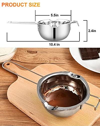 Stainless Steel Double Boiler Pot for Melting Chocolate, Candy and Candle Making (18/8 Steel, 2 Cup Capacity, 480ML) - CookCave