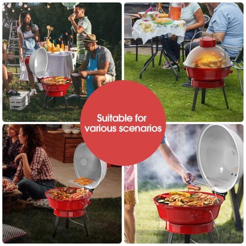 Masegari Portable Charcoal Grill, BBQ Folding Outdoor Small Grills for Patio Backyard Cooking Barbecue Camping 14.5 Inch - CookCave