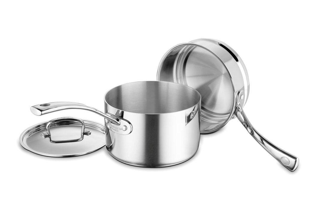 Cuisinart French Classic Tri-Ply Stainless 3-Piece Saucepan and Double Boiler Set - CookCave