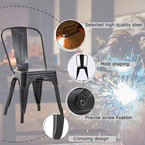 FDW Metal Dining Chairs Set Of 4 Indoor Outdoor Chairs Patio Chairs Kitchen Metal Chairs 18 Inch Seat Height Restaurant Chair Metal Stackable Chair Tolix Side Bar Chairs 330LBS Weight Capacity - CookCave