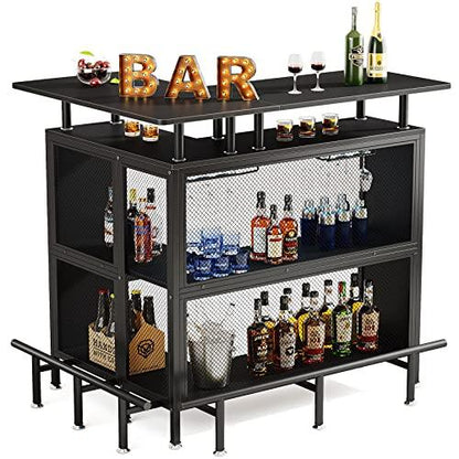 LITTLE TREE Home Bar Unit Mini Liquor Table Cabinet - CookCave