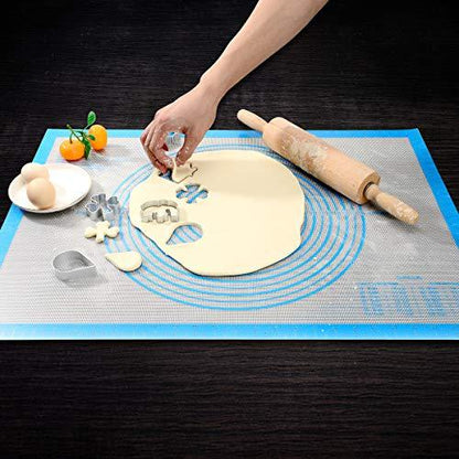 Nonstick Silicone Pastry Mat Extra Large with Measurements 28''By 20'' for Silicone Baking Mat, Counter Mat, Dough Rolling Mat,Fondant/Pie Crust Mat By Folksy Super Kitchen - CookCave