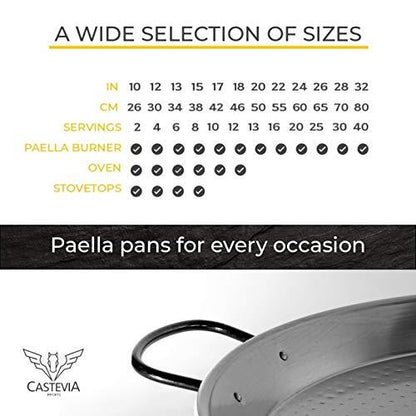 Vaello Campos La Valenciana 26 cm Polished Steel Paella Pan - CookCave