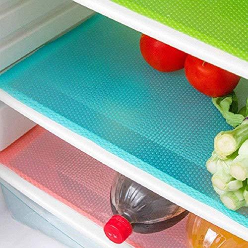 Aiosscd 7 PCS Shelf Mats Antifouling Refrigerator Liners Washable Refrigerator Pads Fridge Mats Drawer Placemats Home Kitchen Gadgets Accessories Organization for Top Freezer(2green+2pink+3blue) - CookCave