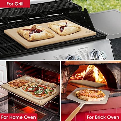 Unicook Extra Large Pizza Stone 24 Inch, Durable Rectangular Baking Stone 24" x 12", Industrial Commercial Home Oven Stone, Thermal Shock Resistant, Ideal for Grilling Baking Several Pizzas Bread - CookCave