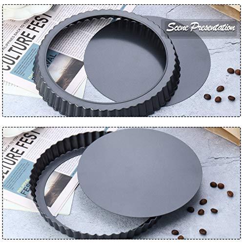 Boao 3 Pieces Round 10 Inch, 9 Inch, 4 Inch Mini Tart Pans with Nonstick Removable Loose Bottom Carbon Steel Quiche Pie Pan for Cakes Desserts Pizza Cooking Bakeware Baking Mold - CookCave