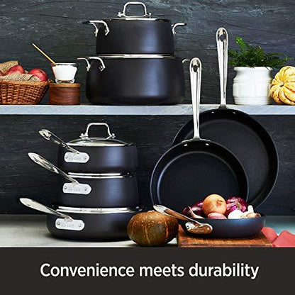 All-Clad HA1 Hard Anodized Nonstick Roaster and Nonstick Rack 13x16 Inch Oven Broiler Safe 500F Roaster Pan, Pots and Pans, Cookware Black - CookCave