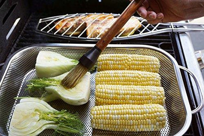 RSVP International (BQ-BST) BBQ Basting Brush, 10.5" | Baste Meats & Veggies | All Natural Bristles & Rosewood Handle | Grilling & Marinating - CookCave