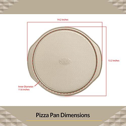 Glad Nonstick Large Pizza Pan for Oven | Round Baking Tray | Textured Cooking Sheet Crisper | Premium Bakeware Series for Home Kitchen - CookCave