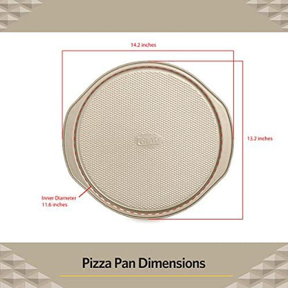 Glad Nonstick Large Pizza Pan for Oven | Round Baking Tray | Textured Cooking Sheet Crisper | Premium Bakeware Series for Home Kitchen - CookCave