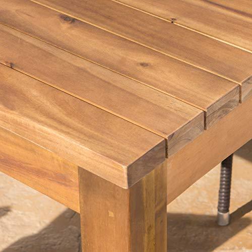 Christopher Knight Home Wilson Outdoor Expandable Acacia Wood Dining Table , Teak Finish - CookCave