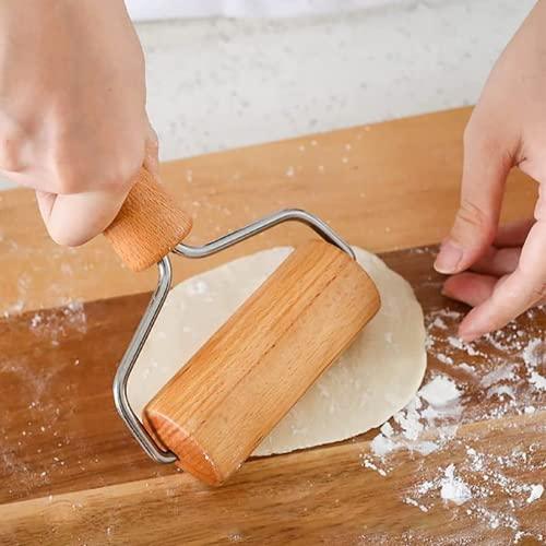 Watris Veiyi Small Rolling Pin, Wooden Dough Roller, Non-Stick Pizza Roller, Dough Baker Roller Set for Home Kitchen Baking Cooking(9.5cm/3.74in) - CookCave