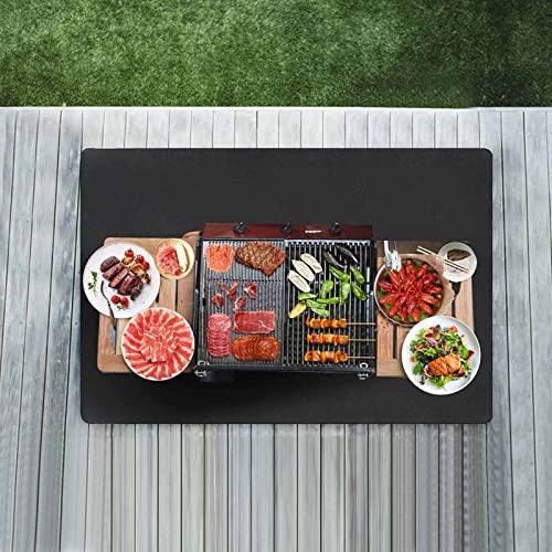 AiBOB Under Grill Mat, Premium Outdoor BBQ Mats Protect Decks and Patios, Absorbent Liquids Pad Under Grills, Reusable, Waterproof, 36x50 Black - CookCave