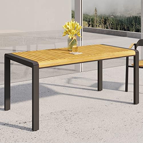 Christopher Knight Home 317024 Holt Dining Table, Teak + Black - CookCave