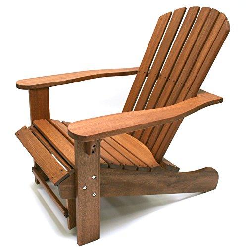 Outdoor Interiors CD3111 Eucalyptus Adirondack Chair and Built In Ottoman - CookCave