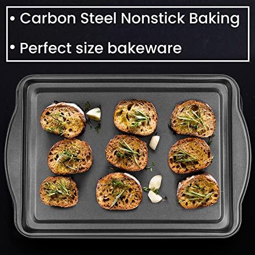 DecorRack Non-Stick Baking Sheet, 15 x 10 Inch Jelly Roll Pan and Cookie Baking Tray, Heavy Duty Bakeware For Oven (Pack of 1) - CookCave