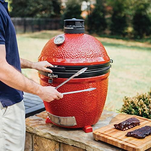 Kamado Joe KJ23NRHC Classic Joe II Stand Alone 18 inch Charcoal Grill, Blaze Red - CookCave