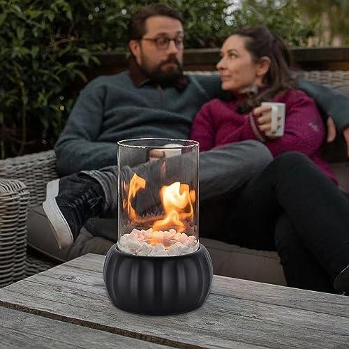Indoor/Outdoor Portable Pumpkin Tabletop Fire Pit Fireplace - Ethanol Ventless Mini Fireplace Long Time Burning Smokeless Odorless(Black) - CookCave