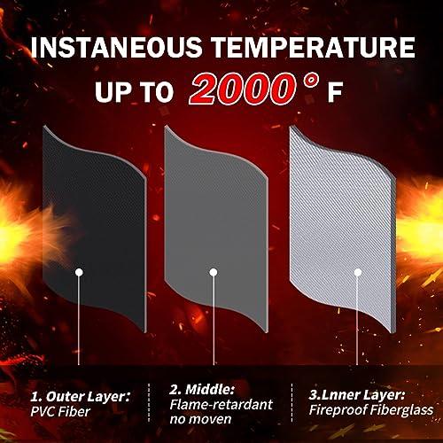 TOHONFOO 25" x 19.5" Grill Mat Fireproof for Outdoor Grill Protecting Prep Barbecue Table - Heat Resistant BBQ Tabletop Grilling Griddle Pad, Easy to Clean & Storage - Waterproof & Foldable, 0.6mm - CookCave