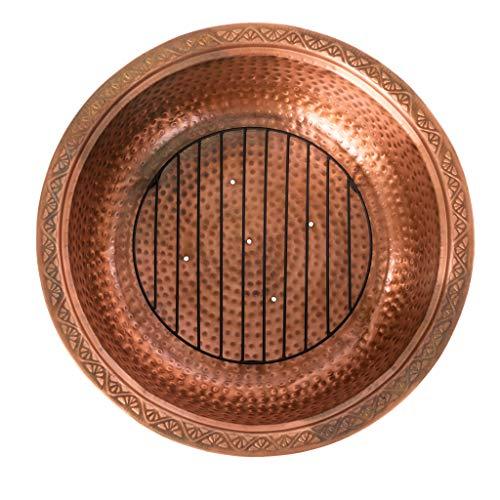 Fire Sense 62665 Fire Pit Palermo Copper with Steel Stand Wood Burning Lightweight Portable Outdoor Firepit Included Mesh Spark Screen Steel Grate Screen Lift Tool & Vinyl Weather Cover - 26.5" - CookCave