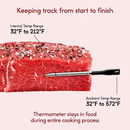 CHEF iQ Smart Wireless Meat Thermometer with 2 Ultra-Thin Probes, Unlimited Range Bluetooth Meat Thermometer, Digital Food Thermometer for Remote Monitoring of BBQ Grill, Oven - CookCave