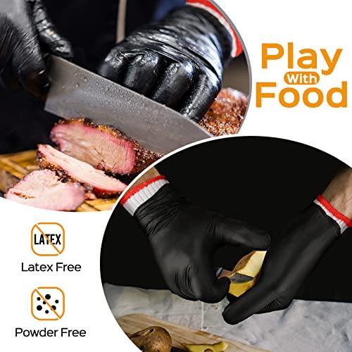 100 Pcs Grilling Gloves Kit Disposable BBQ Gloves with 2 Pairs Cotton Liners Grilling Gloves Cooking Gloves Latex Free Nitrile Gloves for Outdoor Grilling Barbecue Cooking - CookCave