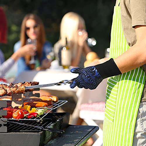 GOTZHA BBQ Gloves for Smoker, 1472℉ Extreme Heat Resistant Gloves, 14 Inch Silicone Non-Slip Grill Gloves with Extra Long Cuff, Safe Oven Gloves for Barbecue, Fryer, Baking, Outdoor Camping - CookCave