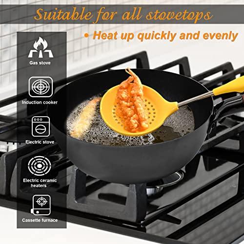 ANEDER Frying Pan with Lid Skillet Nonstick 10 inch Carbon Steel Wok Pan Woks and Stir Fry Pans for Electric,Induction and Gas Stoves - CookCave