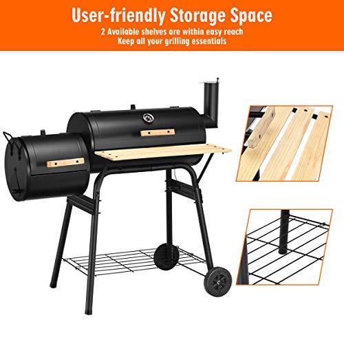 Grill Charcoal BBQ Reduce Offset Smoker Barbecue Steel Outdoor Patio Backyard Stainless - CookCave