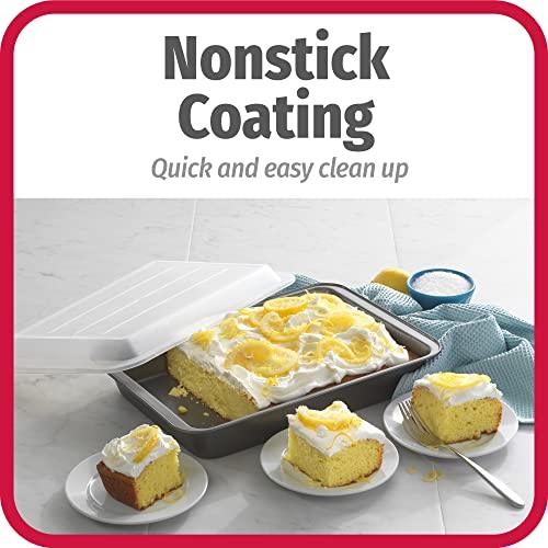 GoodCook Set of 2 Nonstick Steel 13" x 9" Cake Baking Pans with Covers, Gray - CookCave