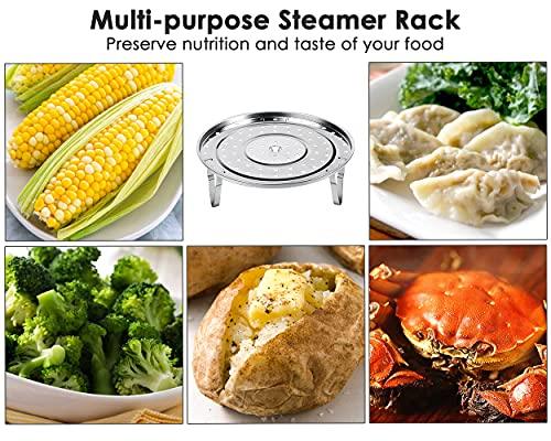 Steamer Rack 8.5 Inches 304 Stainless Steel Steaming Rack Steam Tray with Removable Legs for Steamer Cookware Instant Pressure Cooker Multi-functional Steamer Basket - CookCave