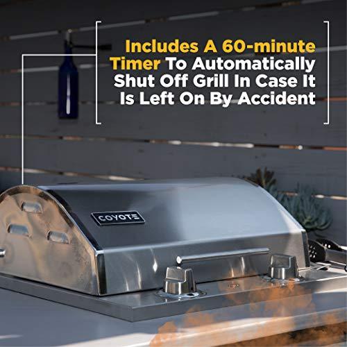 Coyote Portable Electric Grill, 18 Inch Built-in Grill with Ceramic Flavorizer - C1EL120SM - CookCave