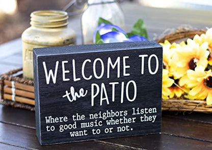 Outdoor Patio Decor - Table Decorations and Accessories for Shelf - Boho Wall Art for Deck Backyard Bar and Grill - Decorative Welcome Hanging Wood Signs - CookCave