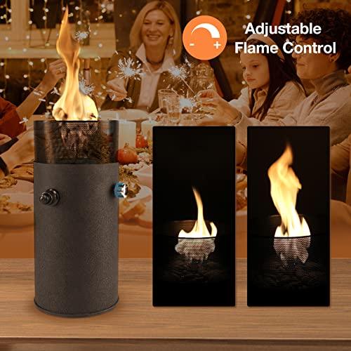 Hotdevil Self-Ignition Tabletop Mini Portable Fire Pit Small Propane Fireplace Outdoor Indoor Gas Power Fire Bowl Pot with Hood & Pebbles Holiday Decor For Garden Pool Patio Balcony Porch Bonfire Pits - CookCave