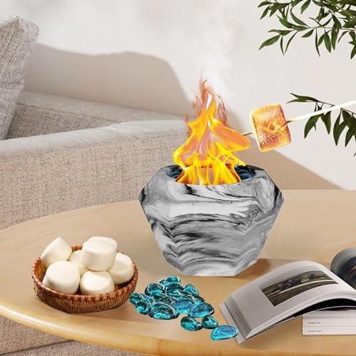 Tabletop Fireplace,Tabletop Fire Pit, Fire Bowl Mini Fire Pit Rubbing Alcohol Fireplace Table Top Fire Pit Bowl Long Burning Smokeless Housewarming Gift with Indoor & Outdoor - CookCave