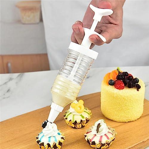 Pipe Nozzles with Syringe，8pcs Plastic Cream Baking Piping Nozzle Dispenser Icing Pastry Tips Tube Decoration Tool, for Cupcake and Cake - CookCave