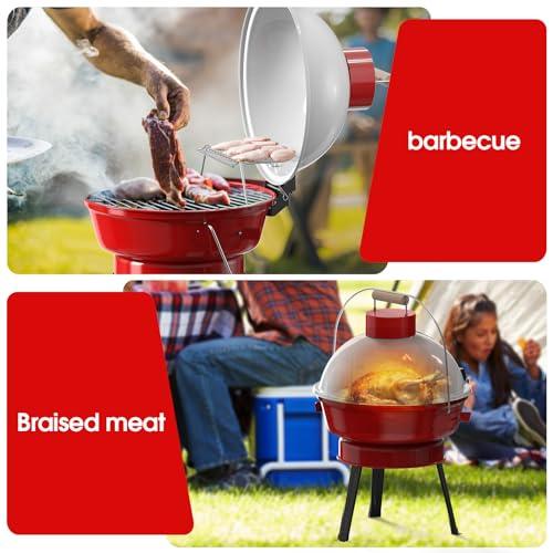 Masegari Portable Charcoal Grill, BBQ Folding Outdoor Small Grills for Patio Backyard Cooking Barbecue Camping 14.5 Inch - CookCave