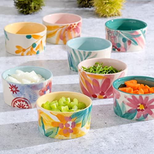 SPICE BY TIA MOWRY Goji Blossom 8-Piece Hand-Painted Ramekin Set - CookCave